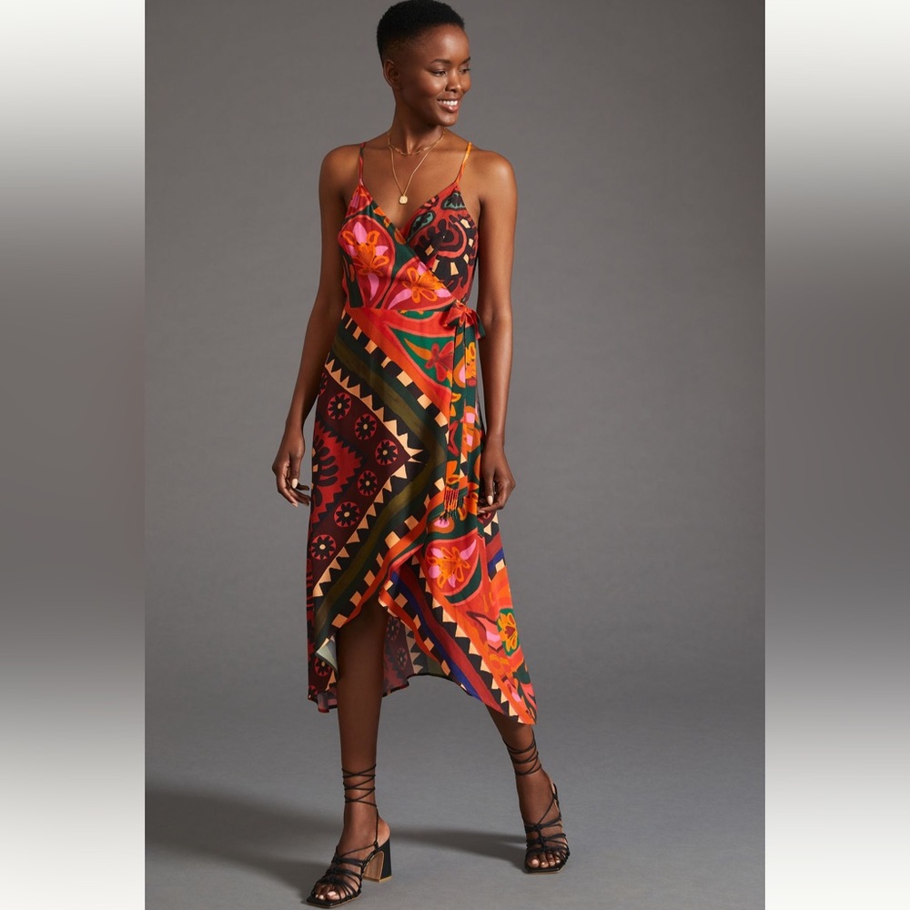 Farm Rio x Anthropologie Hanky Wrap Sleeveless Dress | S